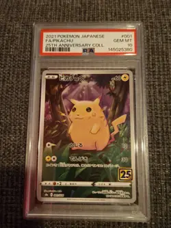 PSA Pokemon 25th Anniversary Pikachu Art Rare PSA 10 - Image 1