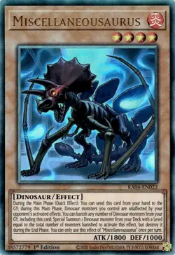 Yugioh! Miscellaneousaurus - RA04-EN022 - Ultimate Rare - 1st Edition Near Mint, - Image 1