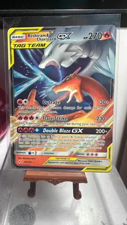 Pokemon TCG Reshiram Charizard GX Tag Team Card 20/214 Unbroken Bonds NM - Image 1