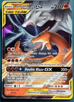Pokemon TCG Unbroken Bonds Reshiram & Charizard GX Card 20/214 NM/M Condition - Image 1