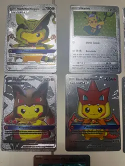 Pikachu Silver Foil 🔥Fan Art 🔥Cards Lot Of 7 Total NM cards - Image 2
