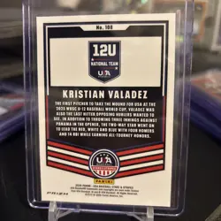 2026 Panini Stars & Stripes Prizm USA #108 Kristian Valadez Black Gold Snakeskin - Image 2