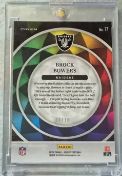 2025 Panini Brock Bowers Color Wheel Gold Prizm /10 #17 - Image 2