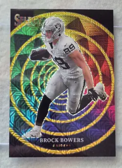 2025 Panini Brock Bowers Color Wheel Gold Prizm /10 #17 - Image 3