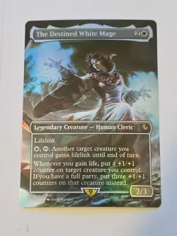 The Destined White Mage (Borderless) Commander: Final Fantasy Foil - Image 1