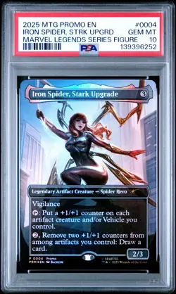 2025 MTG PROMOS MARVEL LEGENDS SERIES FIGURE IRON SPIDER, STARK UPGRADE PSA 10 - Image 1