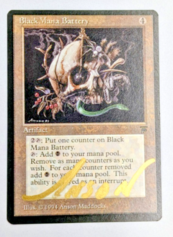 MTG LEGENDS Black Mana Battery SIGNED IN GOLD BY ANSON MADDOCKS - Image 1