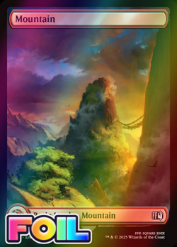 x1 Mountain FOIL FIN Final Fantasy MTG 303 FULL ART BASIC LAND M/NM 1x - Image 1