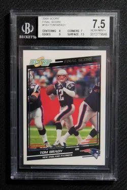 2004 SCORE ~ FINAL SCORE #1/14 TOM BRADY #183 : RARE! POP. OF 2: BECKETT NM+ 7.5 - Image 1