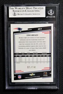 2004 SCORE ~ FINAL SCORE #1/14 TOM BRADY #183 : RARE! POP. OF 2: BECKETT NM+ 7.5 - Image 2