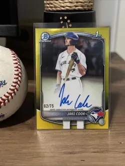 2025 Bowman Chrome Jake Cook Auto Yellow /75 1st Bowman - Image 1