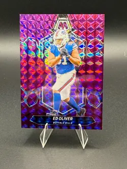 2024 Panini Mosaic Ed Oliver Purple Prizm /49 Buffalo Bills - Image 1