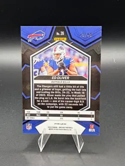 2024 Panini Mosaic Ed Oliver Purple Prizm /49 Buffalo Bills - Image 2