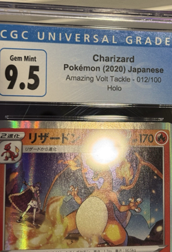 2020 JAPANESE POKEMON AMAZING VOLT TACKLE CHARIZARD 012/100 HOLO RARE CGC 9.5 - Image 3