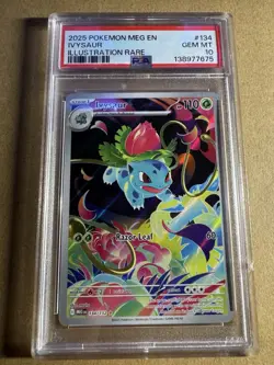 Pokemon Ivysaur 134/132 Me01: Mega Evolution Illustration Rare Holo PSA 10 110 … - Image 1