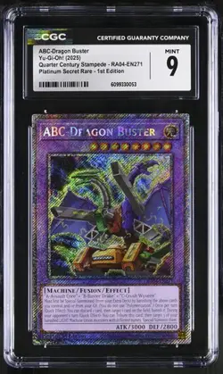 ABC-Dragon Buster *CGC 9* POP 1 *Platinum Secret Rare* RA04-EN271 * Yugioh - Image 1