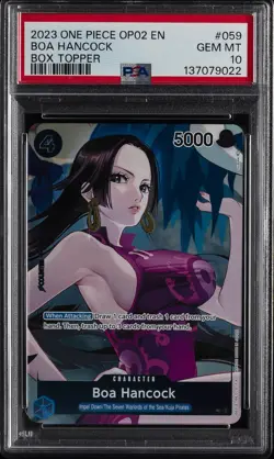 2023 ONE PIECE OP02-PARAMOUNT WAR BOX TOPPER #059 BOA HANCOCK PSA 10 - Image 1