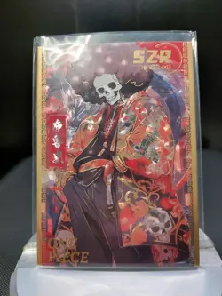 One Piece CCG Holographic Brook Collectible Card Op-szr-005 Rare - Image 1