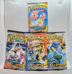 Pokemon TCG: Sun & Moon - Cosmic Eclipse Booster Pack Art Set - 4 Sealed Packs - Image 1
