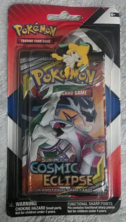 Pokemon Sun & Moon Cosmic Eclipse Booster Pack w/ Jirachi Pin Sealed English - Image 1