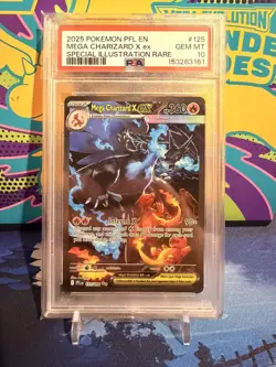 PSA 10 Mega Charizard X EX 125/094 Phantasmal Flames Pokemon TCG - Gem Mint - Image 1