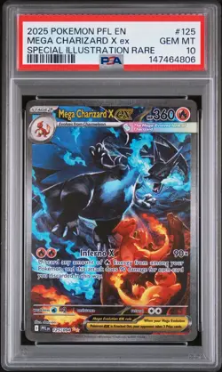 PSA 10 MEGA CHARIZARD X EX 125/094 | Phantasmal Flames Graded Pokemon Card - Image 1