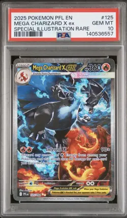 PSA 10 MEGA CHARIZARD X EX 125/094 | Phantasmal Flames Graded Pokemon Card - Image 3