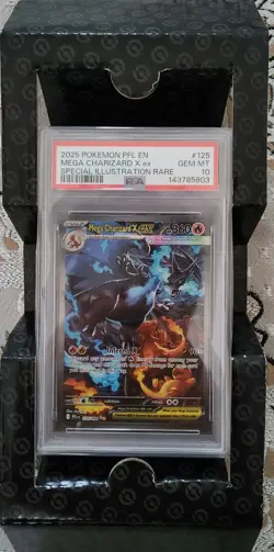 PSA 10 MEGA CHARIZARD X EX 125/094 | Phantasmal Flames Graded Pokemon Card - Image 1