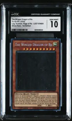 The Winged Dragon of Ra Yugioh 2020 LED7-EN000 Ghost Rare 1st CGC 10 Gem Mint - Image 3
