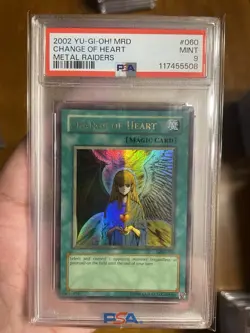 2002 YuGiOh Change of Heart MRD-060 PSA 9 Ultra Rare Metal Raiders Original - Image 1