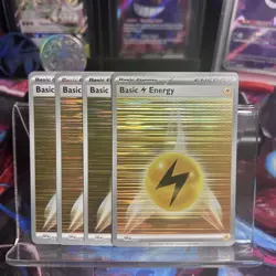 [4x Playset] Lightning Energy 019 Sv: Black Flare White Bolt Pokemon TCG HOLO - Image 1
