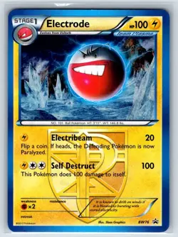 Electrode (Team Plasma) BW76 Black & White Holo 🌀🌀🌀SWIRL🌀🌀🌀 LP - Image 2