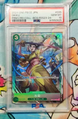 PSA 10 Okiku OP01-035 Premium Card Collection Fes23-24 Japanese One Piece Card - Image 1