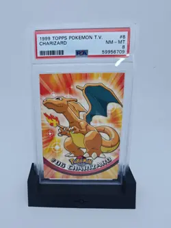🔥PSA 8 1999 TOPPS POKEMON TV CHARIZARD #6 Black Logo Series - Image 1