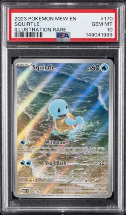2023 POKEMON MEW EN-151 ILLUSTRATION RARE #170 SQUIRTLE PSA 10 - Image 1