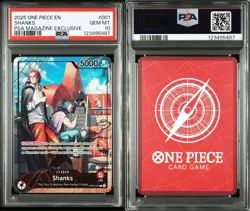 One Piece Card PSA10 Shanks OP09-001 L Leader 2025 Japanese - Image 1