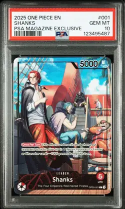 One Piece Card PSA10 Shanks OP09-001 L Leader 2025 Japanese - Image 2