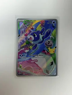 Pokemon First Partner Illustration- Popplio MEP045 Full Art Black Star Promo - Image 1