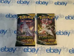 Pokemon Lot Of 2 Sealed Evolving Skies Booster Packs sylveon Free Shipping - Image 1