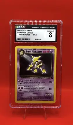 Pokemon Dark Alakazam 18/82 Team Rocket Rare English 2000 CGC 8 - Image 1