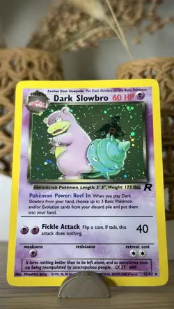 Pokemon Dark Slowbro Team Rocket Holo Rare Unlimited English 12/82 1999-2000 🚀 - Image 1