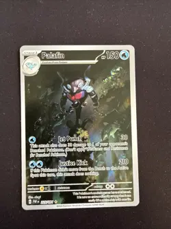 Pokemon TCG Palafin Paldean Fates Shiny Holo Card 225/091 Illustration Rare - Image 1
