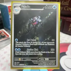 Pokemon TCG Palafin Paldean Fates Shiny Holo Card 225/091 Illustration Rare - Image 1