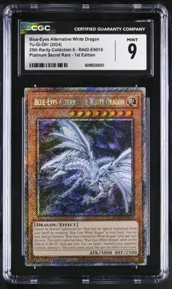Blue-Eyes Alternative White Dragon *CGC 9* POP 2*Platinum Secret Rare*RA02-EN010 - Image 1