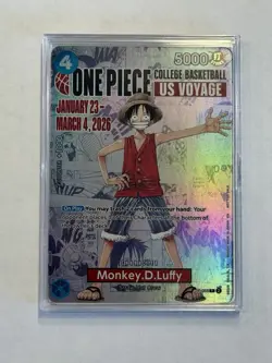 Bandai Monkey.D.Luffy P-055 US Voyage Full Art Foil One Piece CCG 5000 Power - Image 1