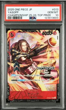 One Piece Card PSA10 Yasopp OP09-013 Champion Ship Promo 2025 Japanese - Image 1