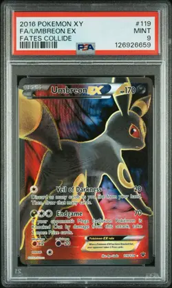 2016 Pokemon XY Fates Collide Umbreon EX #119 Full Art - PSA 9 MINT - Image 1