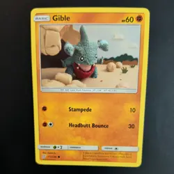 GIBLE 112/236 POKEMON CARD (UNIFIED MINDS SET) CROCHET / KNITTED ASAKO - Image 1