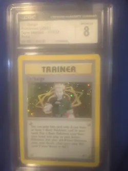 CGC 8 Lt. Surge 17/132 Holo Gym Heroes Pokemon Card - Image 1