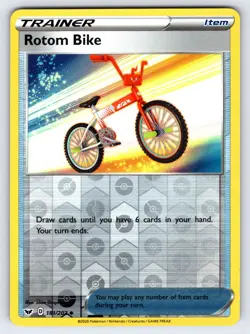 Rotom Bike 181/202 2020 Sword & Shield Base Set Pokemon Card Reverse Holo - Nm - Image 1